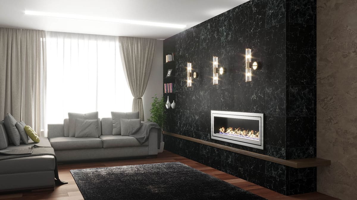 Биокамин "Русский огонь" Стенли 1300V встраиваемый с декоративным стеклом (стемалитом) по цене 50 740 руб.