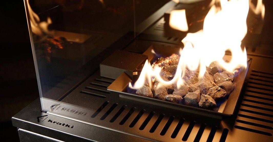 Газовый нагреватель Kratki PATIO Mini/M/G31/37Mbar/B, белое стекло, с ручным управлением