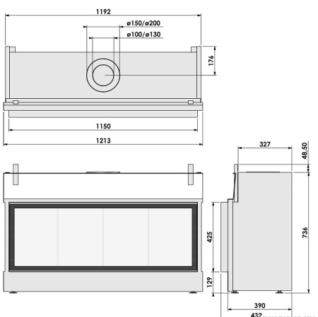 Газовый камин BellFires Horizon Bell Medium