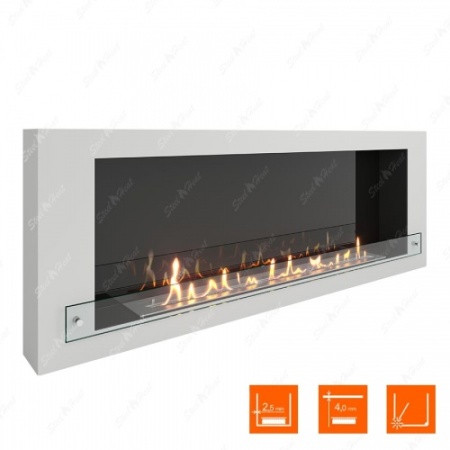 Биокамин SteelHeat WALL 1500 белый (стекло + стемалит) по цене 73 900 руб.