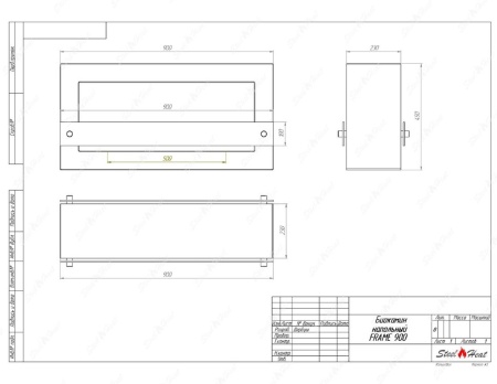 Биокамин SteelHeat WALL FRAME ONE 900 красный, стекло, стемалит по цене 56 910 руб.