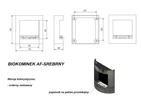 Биокамин Kratki AF стальной Биокамин Kratki AF стальной по цене