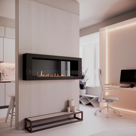 Биокамин SteelHeat WALL ONE 1200 LITE черный, стемалит по цене 47 250 руб.